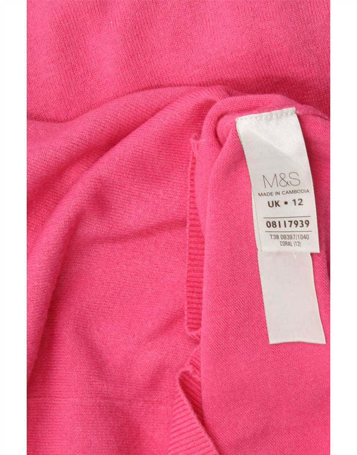 Suéter feminino Marks & Spencer com gola redonda Reino Unido 12 rosa médio