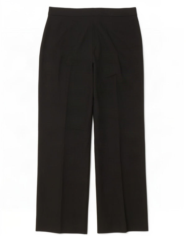 Zara Calça feminina casual de perna larga EU 40 Médio W30 L30 Poliéster preto