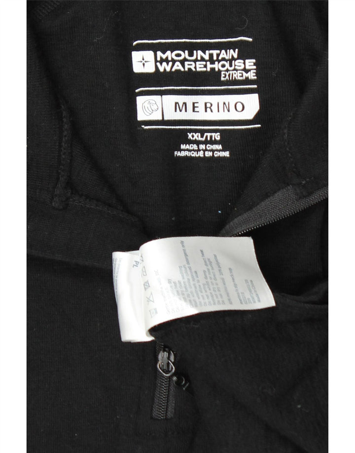 Suéter masculino Mountain Warehouse com zíper e gola 2XL lã merino preta