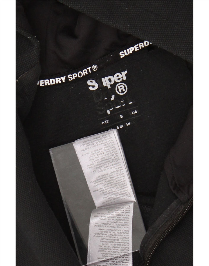Suéter feminino SUPERDRY com capuz e zíper gráfico Reino Unido 12 poliéster preto médio