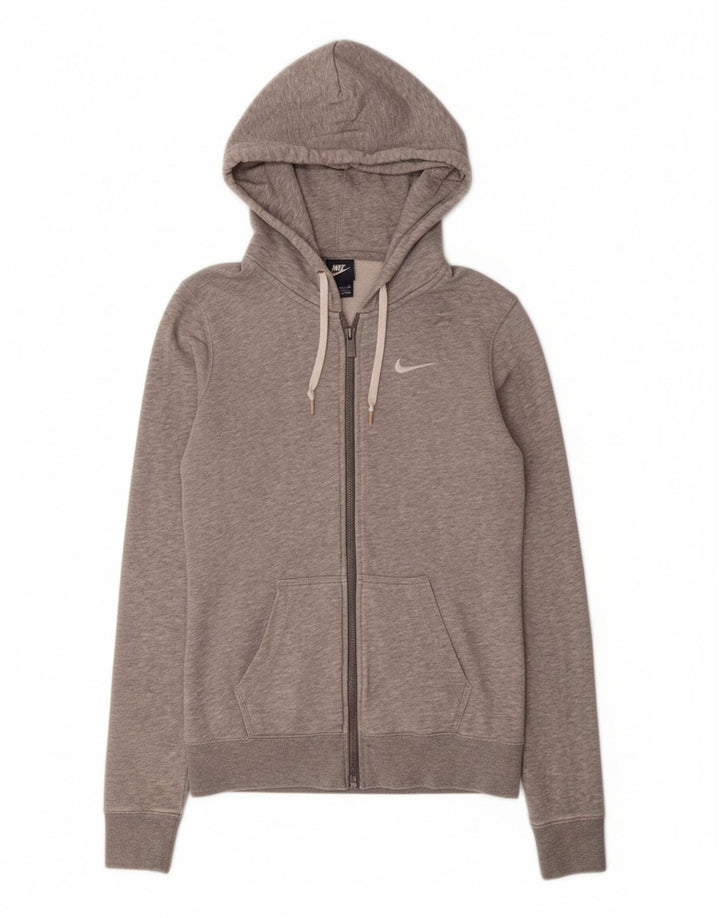 Suéter masculino NIKE com capuz e zíper pequeno cinza algodão