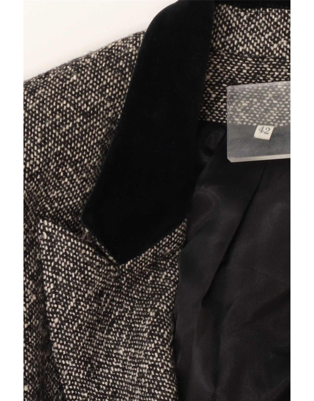 Jaqueta blazer feminina vintage manga 3/4 com peito duplo IT 42 cinza médio