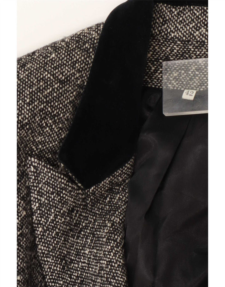 Jaqueta blazer feminina vintage manga 3/4 com peito duplo IT 42 cinza médio