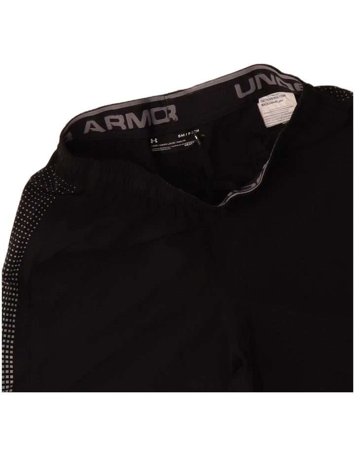 UNDER ARMOUR Mens Heat Gear Sport Shorts Pequeno Poliéster Manchado Preto