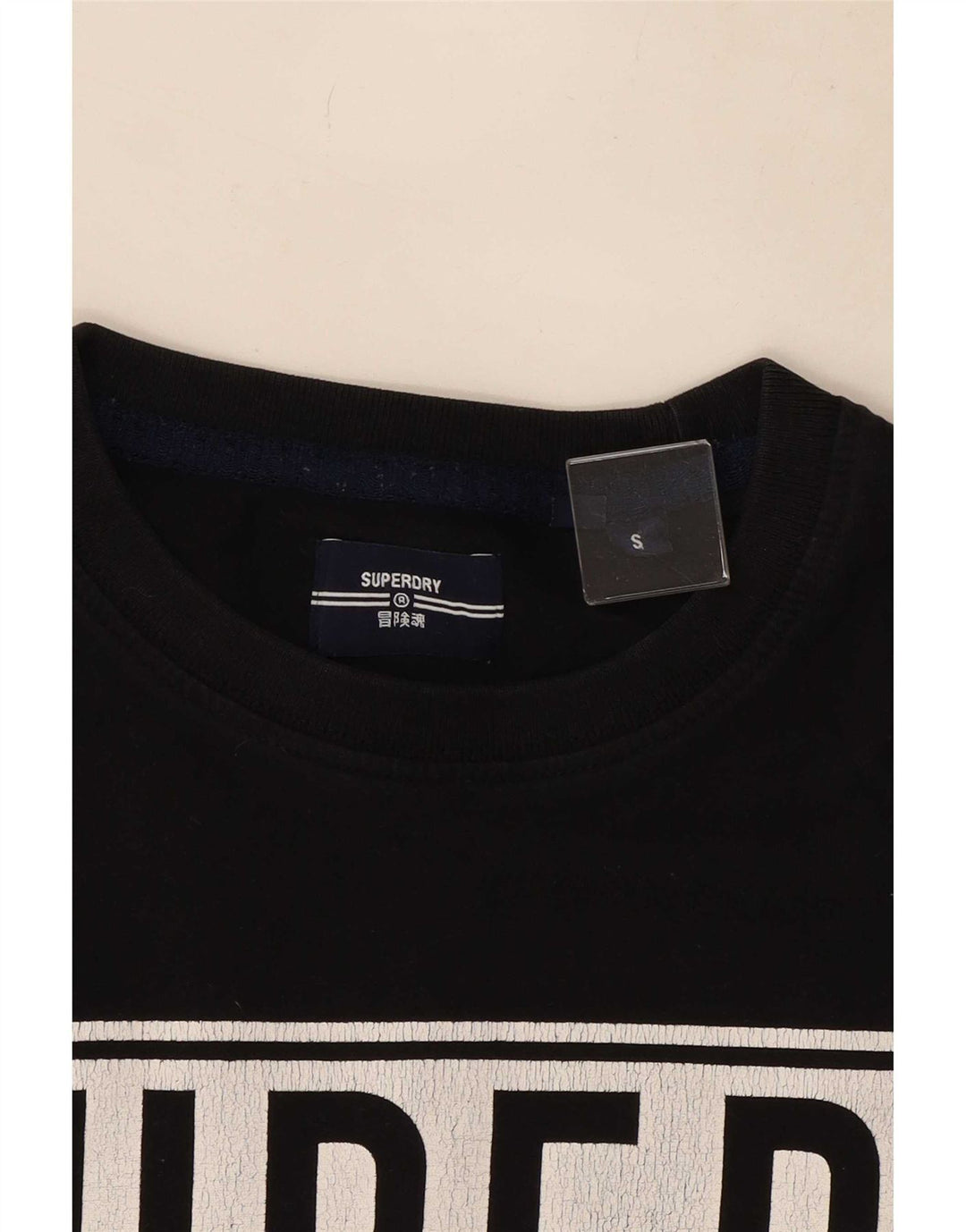 Camiseta gráfica masculina Superdry Top pequeno bloco colorido preto