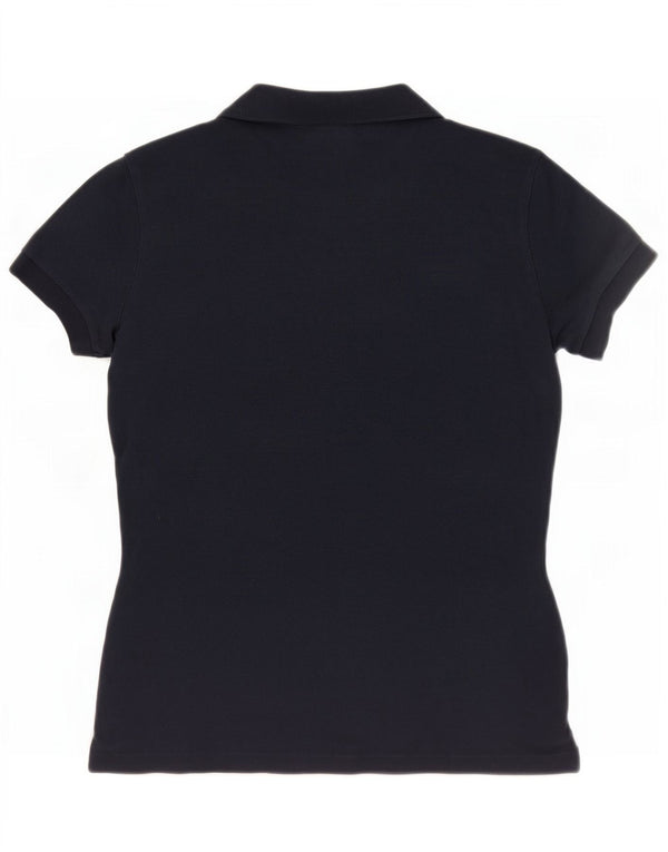Camisa polo feminina Lacoste tamanho 38 algodão azul marinho médio