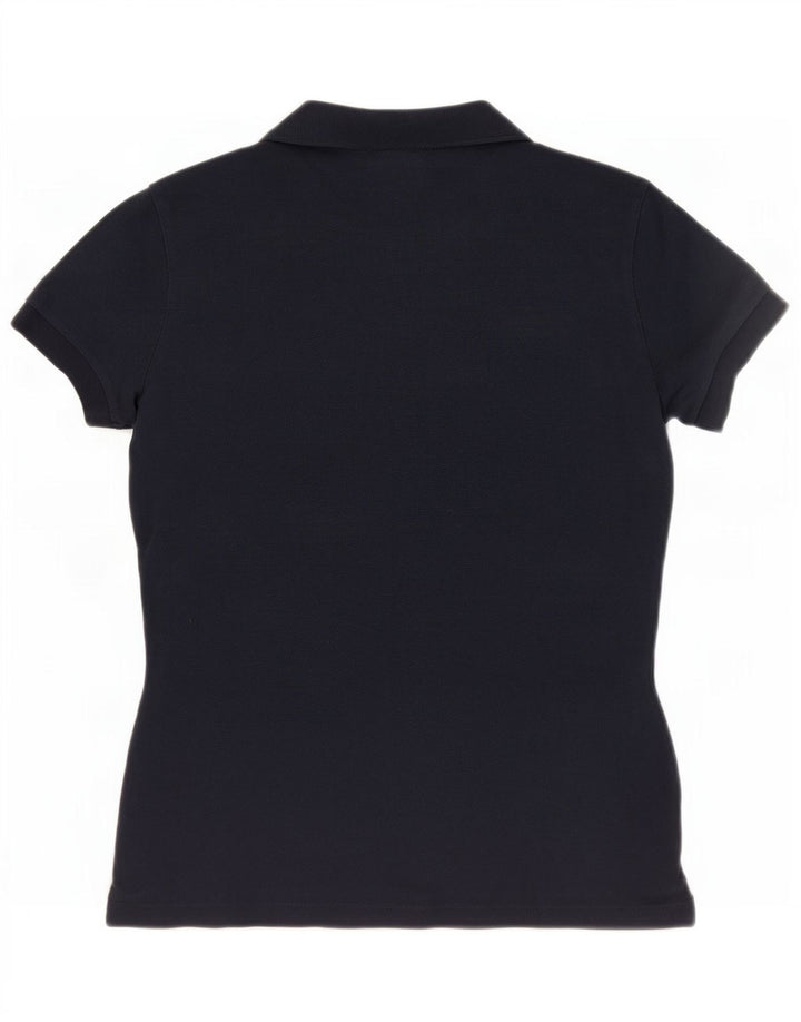 Camisa polo feminina Lacoste tamanho 38 algodão azul marinho médio
