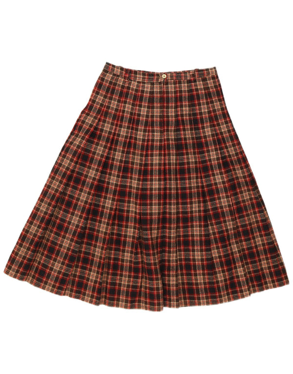 Saia plissada faca feminina vintage W24 XS Red Plaid Classic