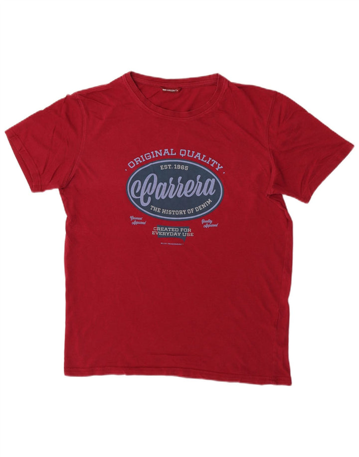 Camiseta gráfica masculina Carrera Top médio Borgonha