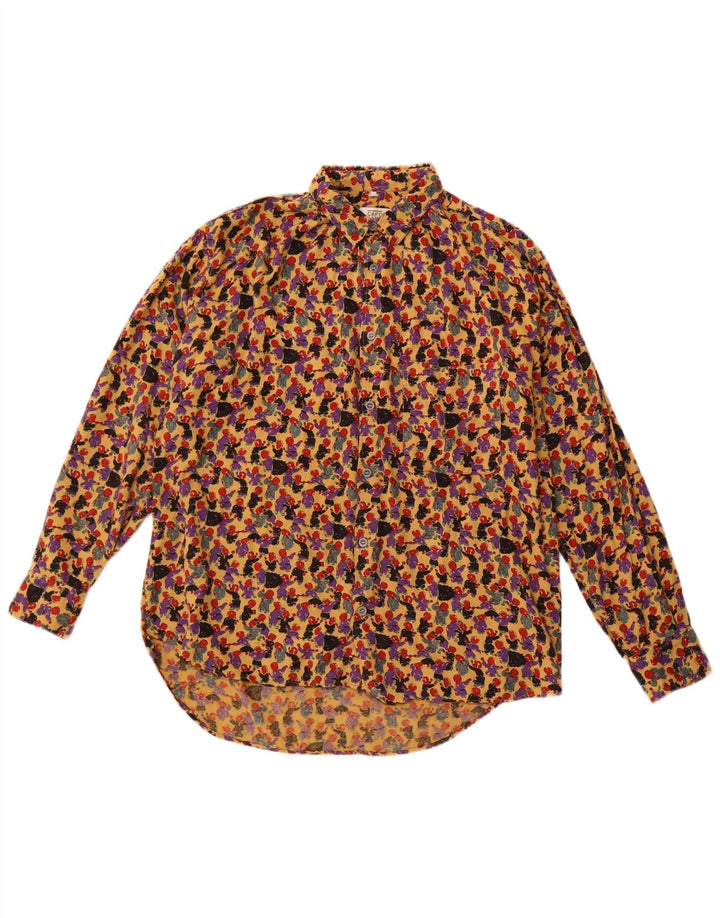 Camisa masculina VINTAGE com estampa abstrata pequena multicolorida