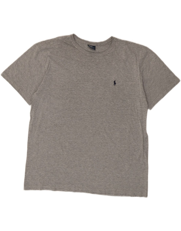 Camiseta masculina Polo Ralph Lauren grande algodão manchado cinza