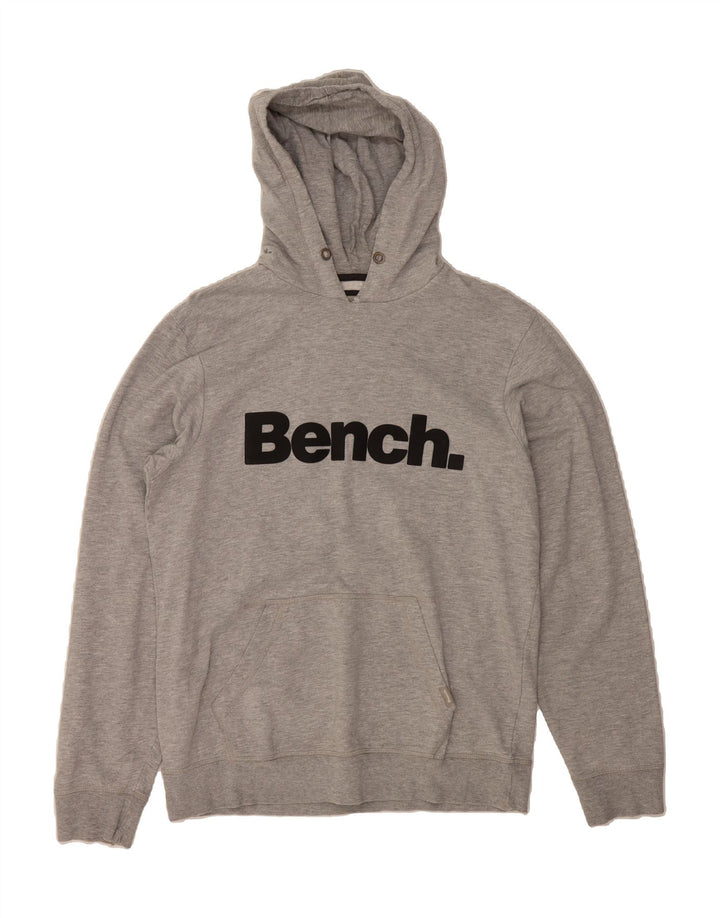 BENCH Mens Graphic Hoodie Jumper Large Grey Cotton Vintage Bench and Second-Hand Bench from Messina Hembry 