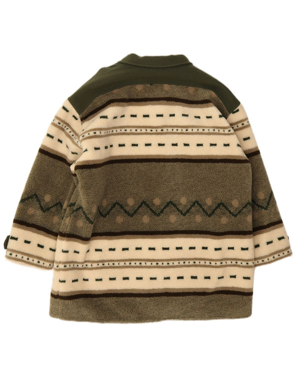 Sobretudo feminino vintage de lã superdimensionado EU 40 verde médio colorblock