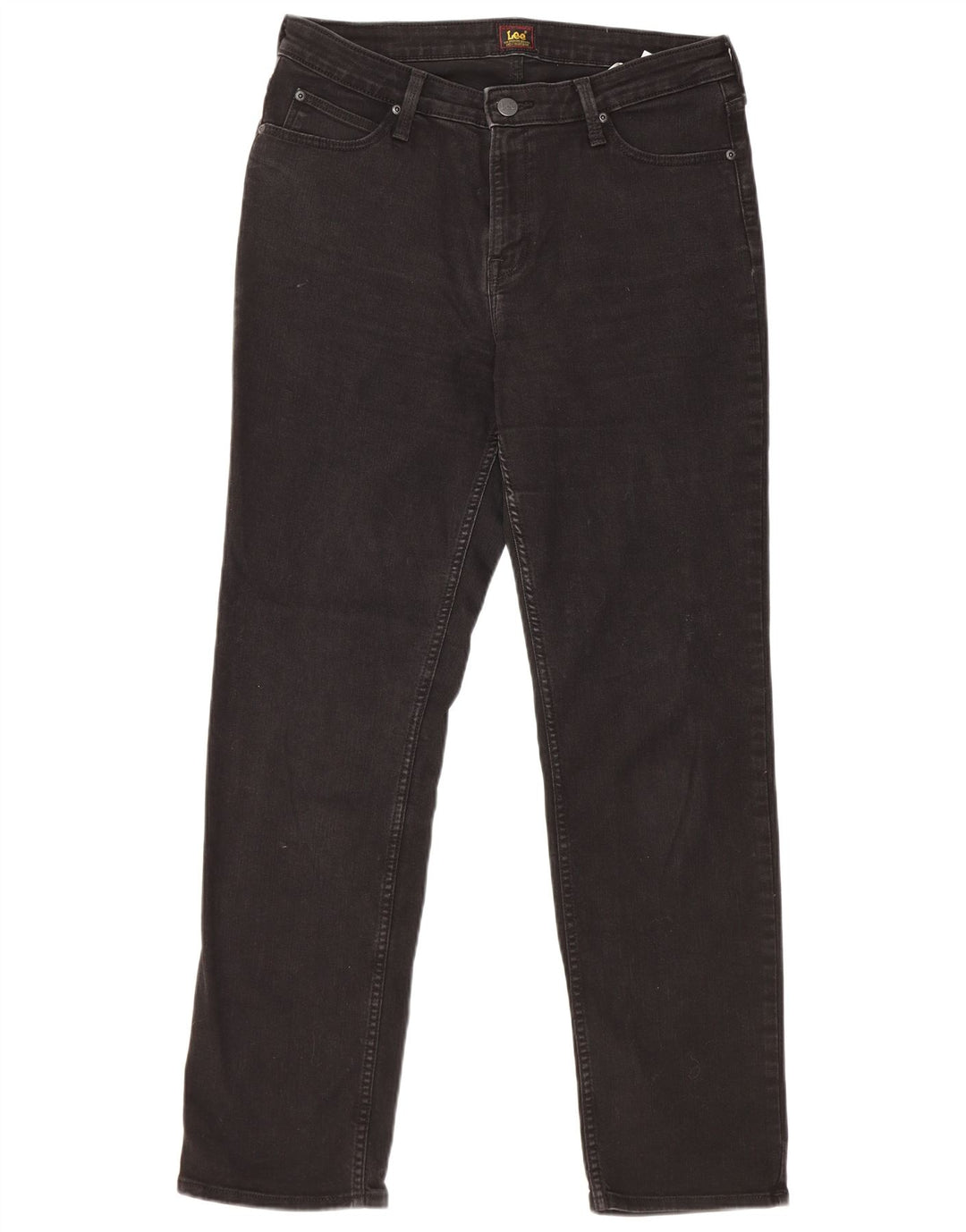 Lee Womens Marion Straight Jeans W32 L31 Algodão Preto