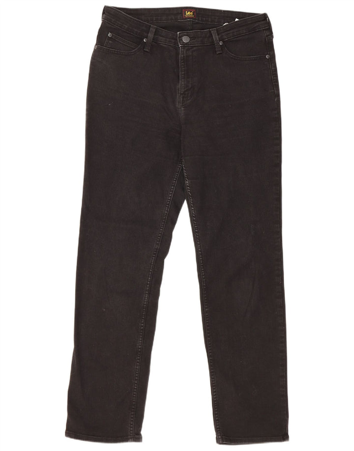 Lee Womens Marion Straight Jeans W32 L31 Algodão Preto