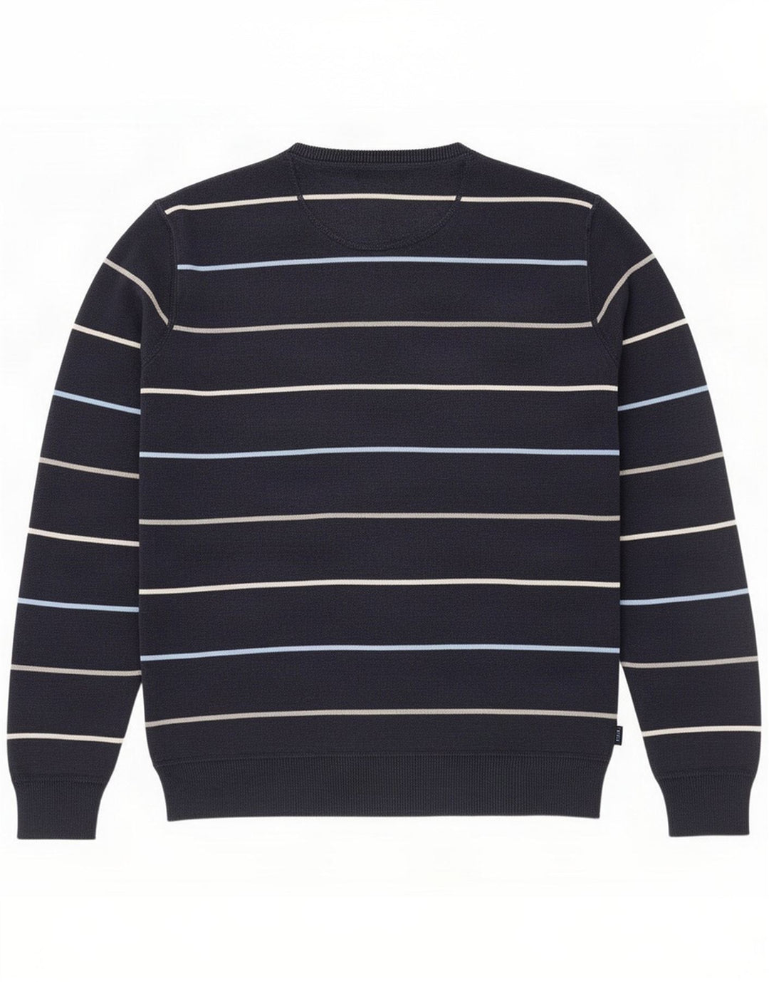 Gant Suéter masculino com gola redonda listrado azul marinho médio