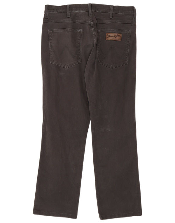 Wrangler Masculino Arizona Stretch Straight Jeans W33 L30 Algodão Cinza