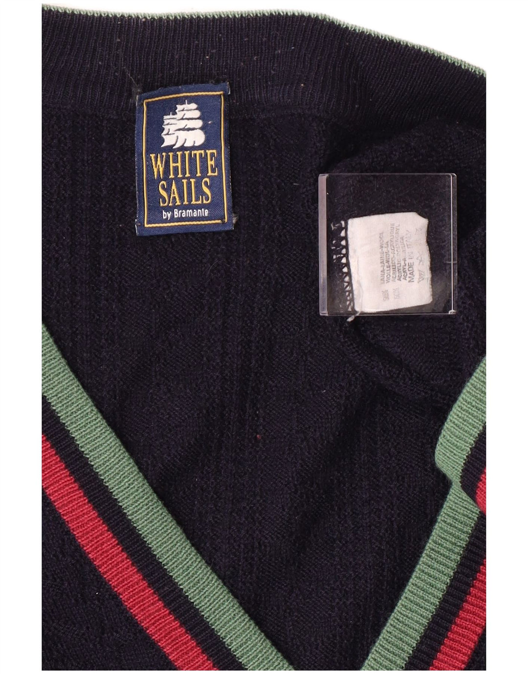 Suéter cardigã masculino White Stuff médio azul marinho listrado de lã clássico