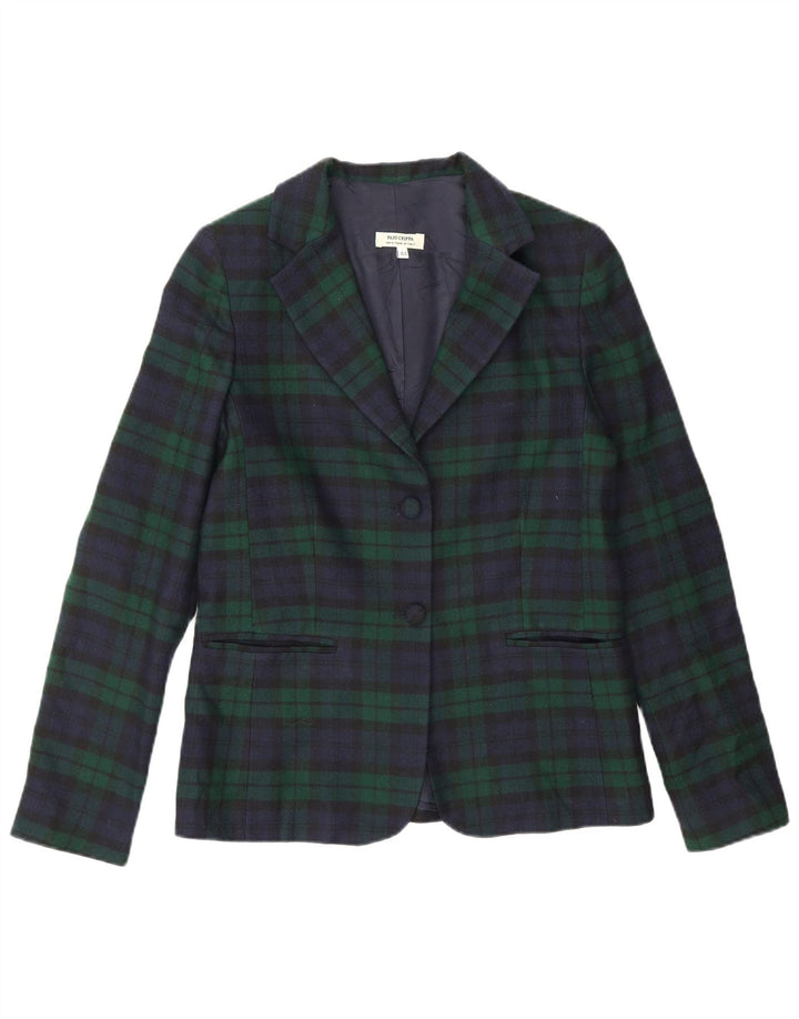 Jaqueta blazer feminina Paio Crippa com 2 botões IT 44 verde médio xadrez nova lã