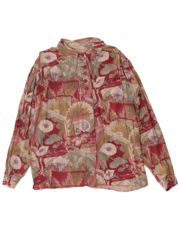 Blusa feminina vintage UK 18 XL multicolorida floral