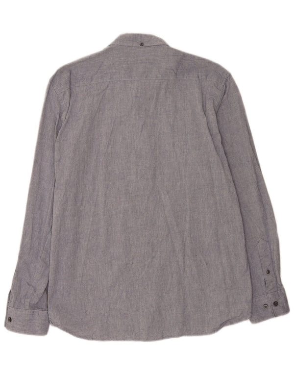 Camisa masculina French Connection grande algodão azul