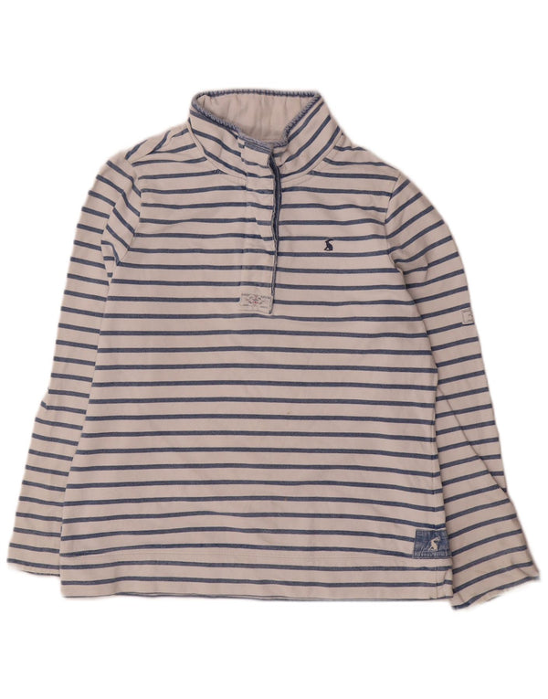Suéter feminino com gola redonda Joules UK 12 listrado azul médio