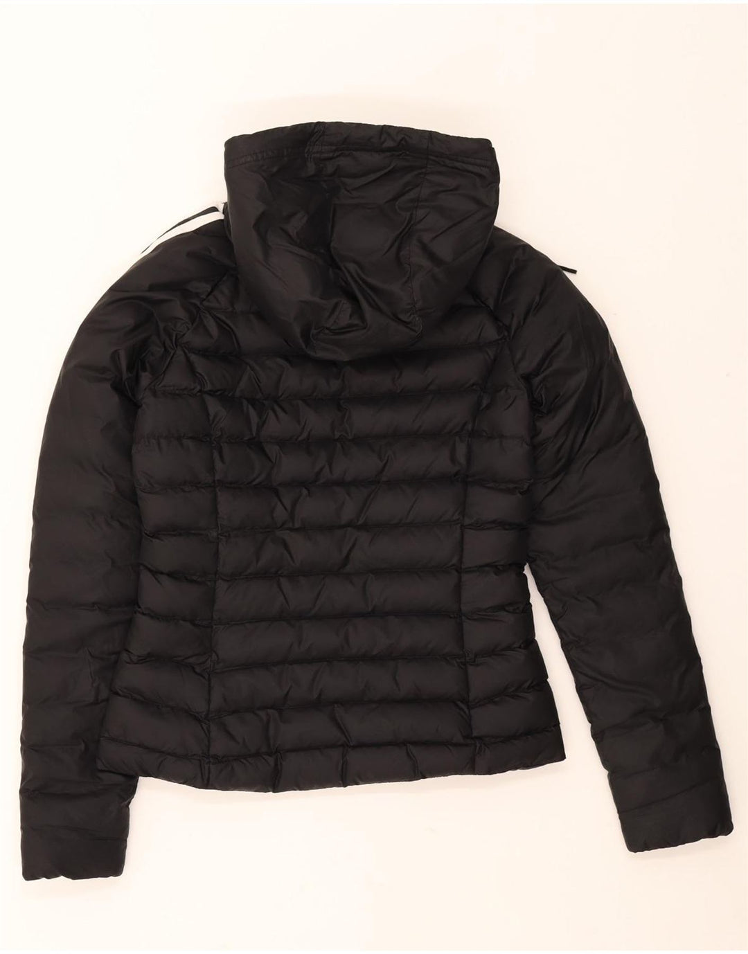 ADIDAS Womens Hooded Jacket UK 8 Small Black Nylon