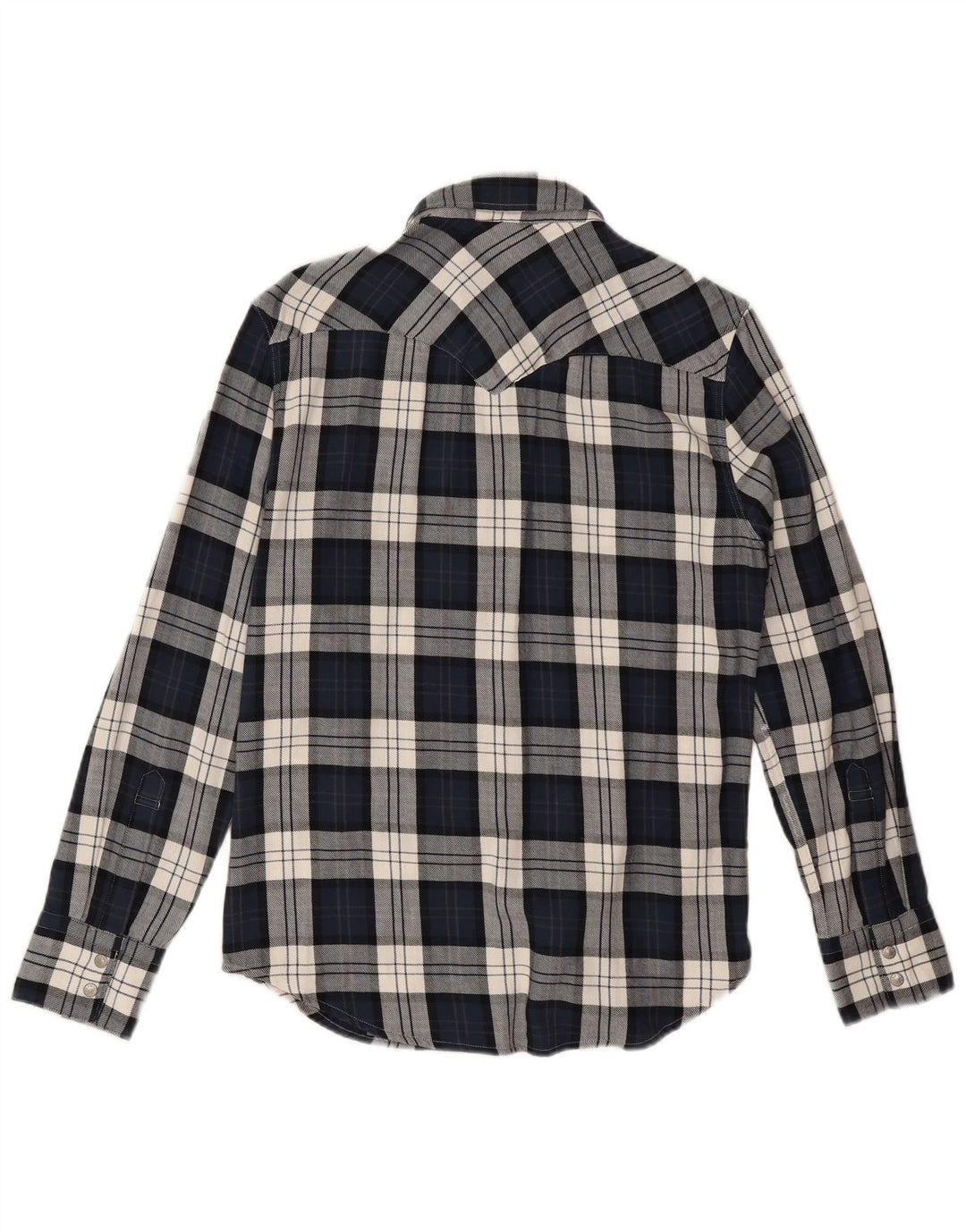 Camisa masculina de flanela padrão Levi's pequena algodão xadrez azul marinho