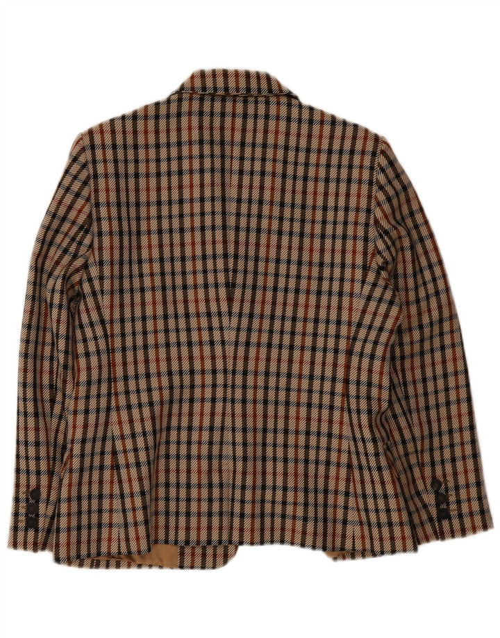 Jaqueta blazer feminina DAKS com 2 botões UK 14 xadrez médio multicolorido