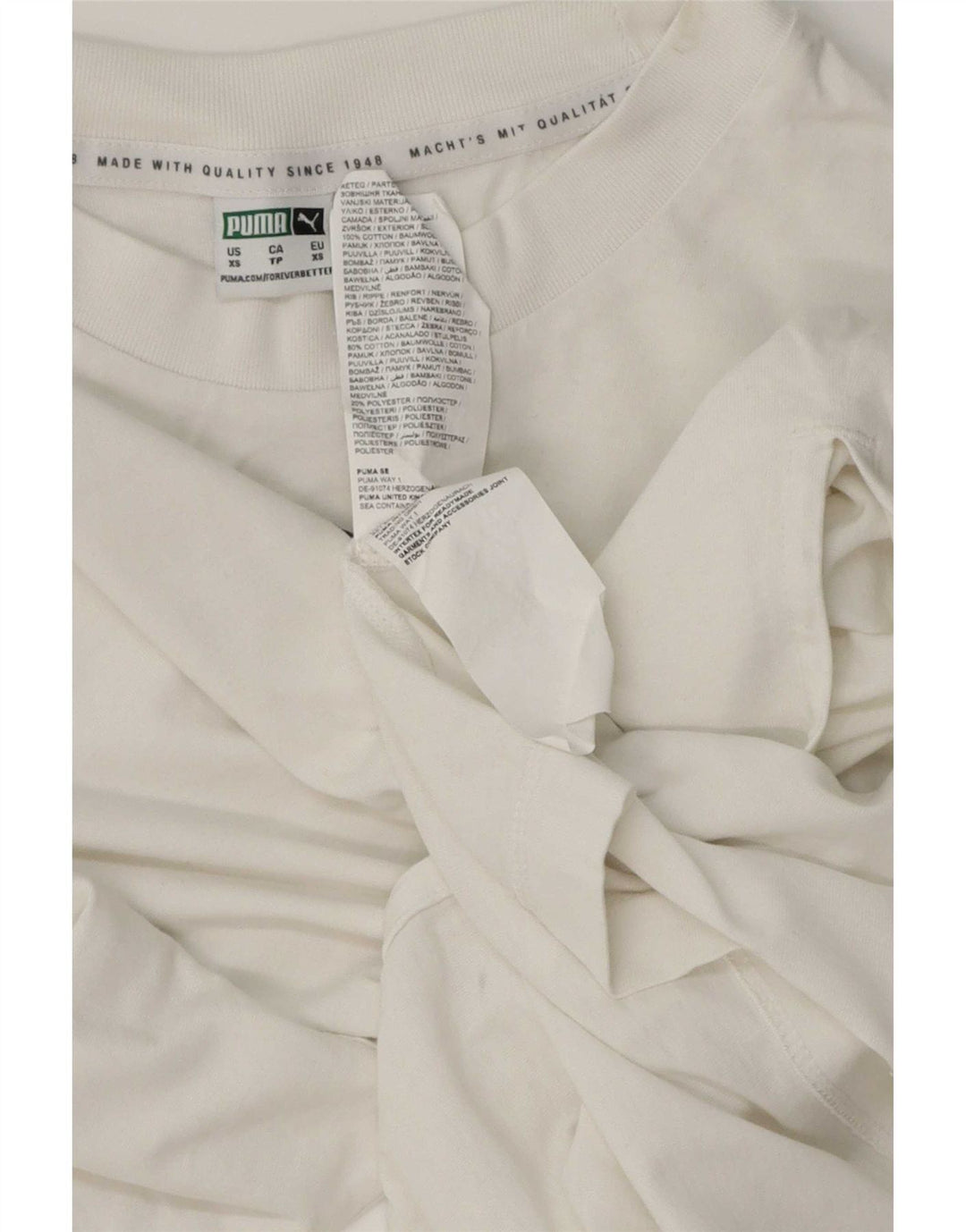 Camiseta masculina Puma Top XS algodão branco
