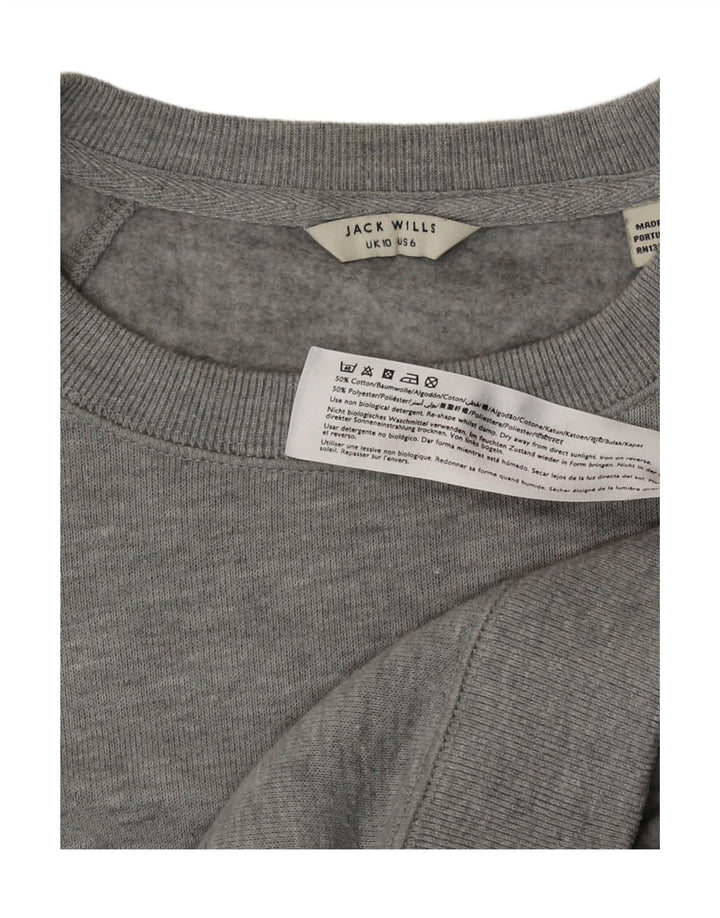 Jack Wills moletom feminino jumper UK 10 pequeno algodão cinza