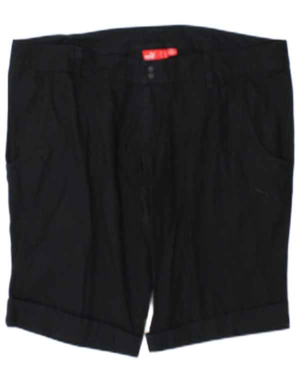 Shorts femininos casuais Puma UK 14 grande W34 listrado azul marinho