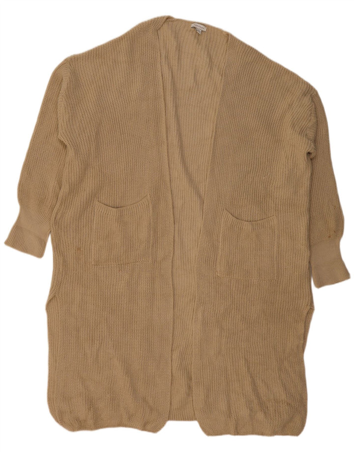 Topshop suéter feminino oversized longline aberto cardigan Reino Unido 14 médio bege