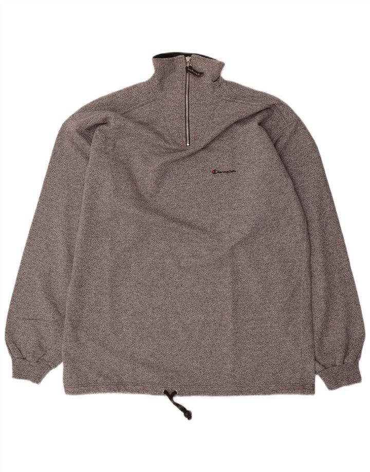 Moletom masculino Champion com zíper e gola 2XL algodão cinza