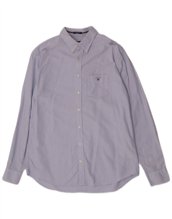Camisa masculina Gant Regular Fit tamanho 17 1/2 XL algodão azul