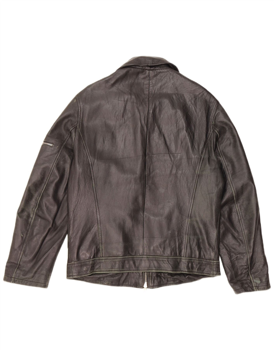 Jaqueta de couro masculina Lavorazione Artigianale IT 48 couro preto médio