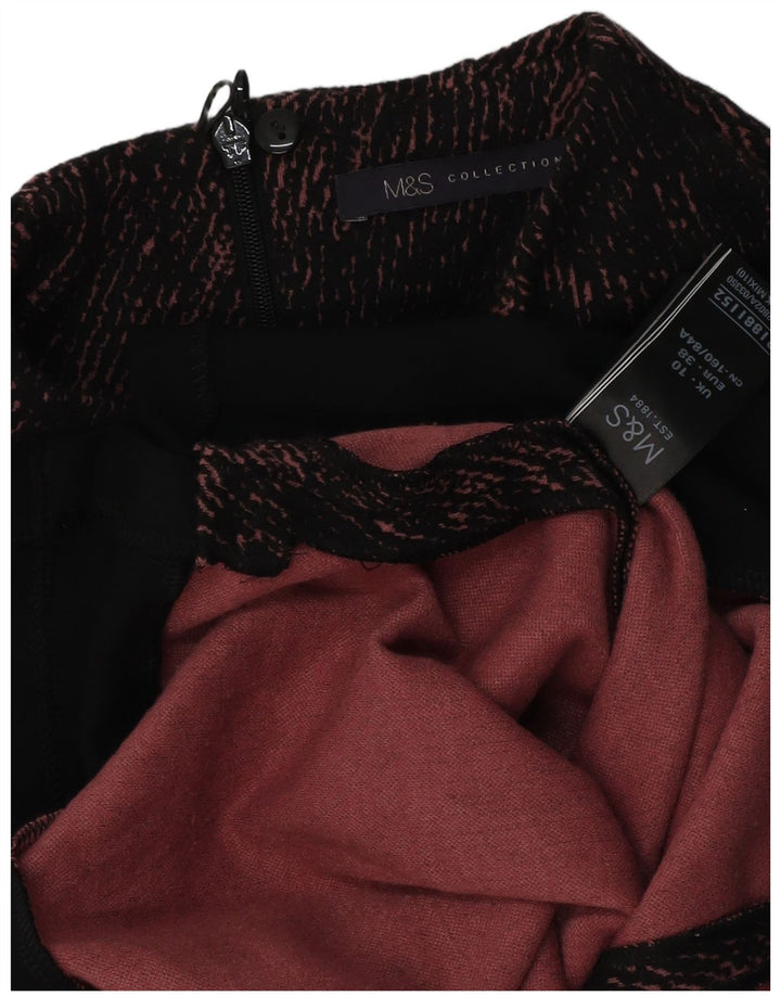 Blusa feminina de manga comprida Marks & Spencer Reino Unido 10 listras pretas pequenas