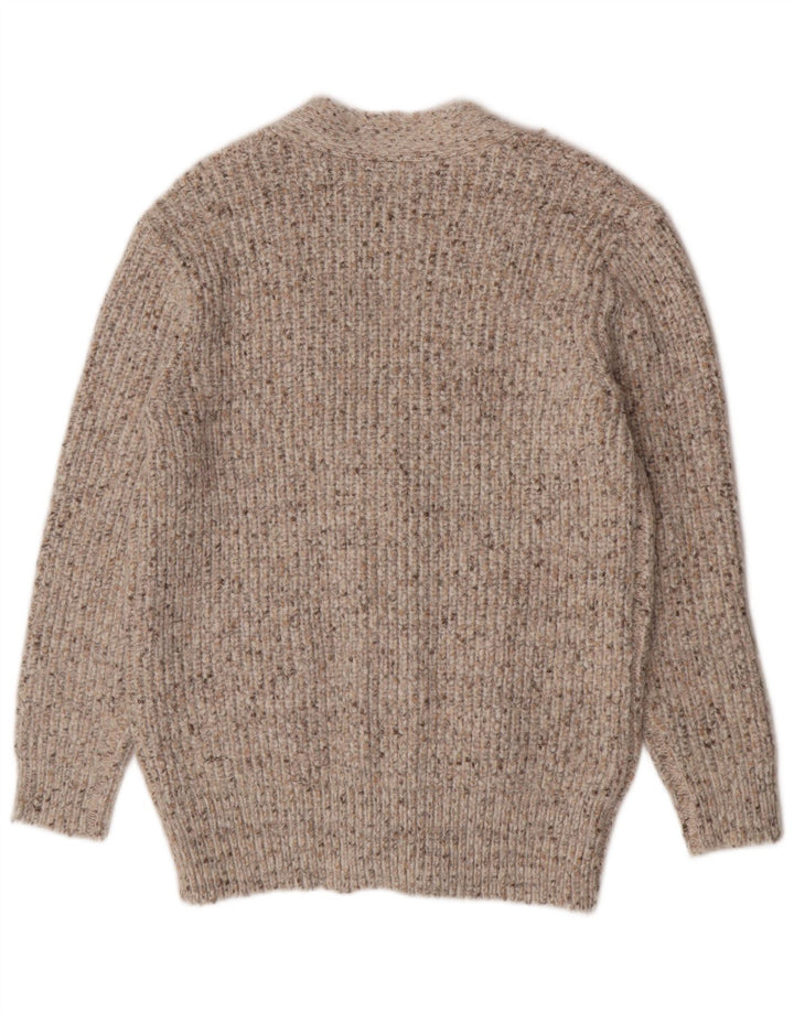 Suéter cardigã feminino Marks & Spencer Reino Unido 14 médio bege manchado