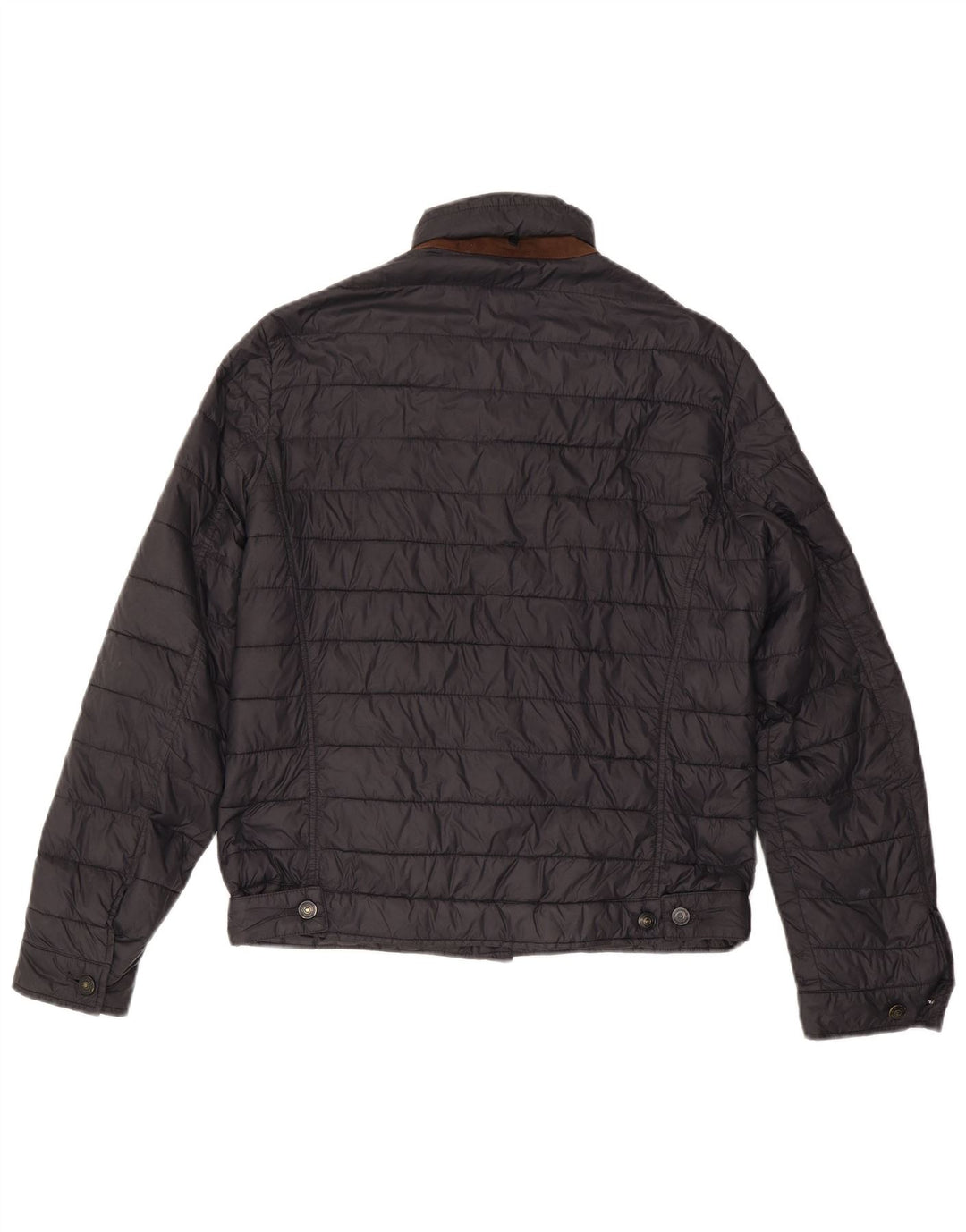 Jaqueta acolchoada masculina MASSIMO DUTTI UK 40 grande poliéster preto