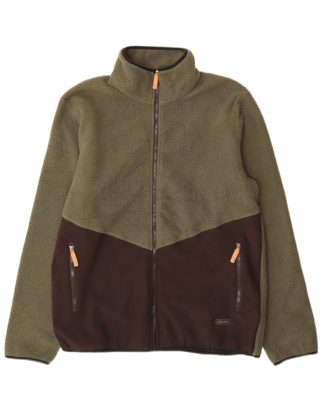 Jaqueta de lã masculina Brugi UK 42 XL verde Colourblock poliéster