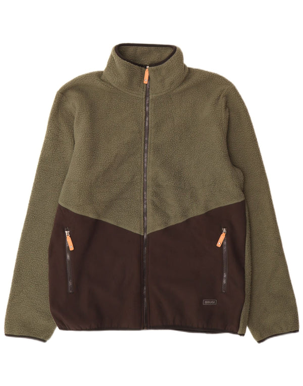 Jaqueta de lã masculina Brugi UK 42 XL verde Colourblock poliéster