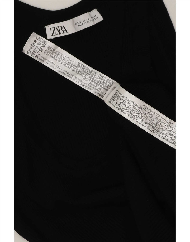 Colete feminino Zara UK 8 pequeno poliéster preto