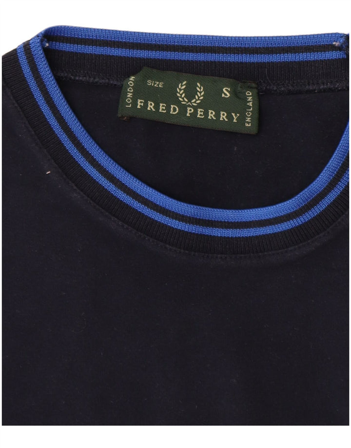 Camiseta masculina FRED PERRY top pequeno algodão azul marinho