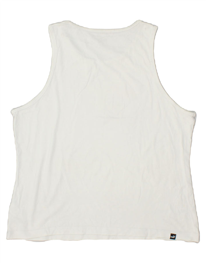 PUMA Womens Graphic Vest Top UK 18 XL White Cotton Vintage Puma and Second-Hand Puma from Messina Hembry 