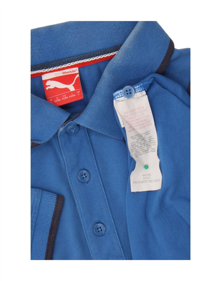 Camisa polo masculina Puma grande algodão azul