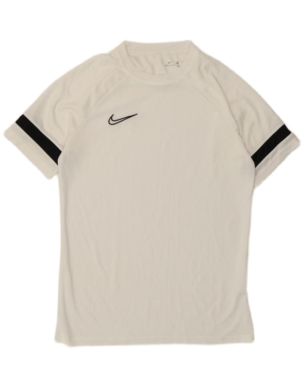 Camiseta masculina Nike Dri Fit Top médio branco colorblock poliéster