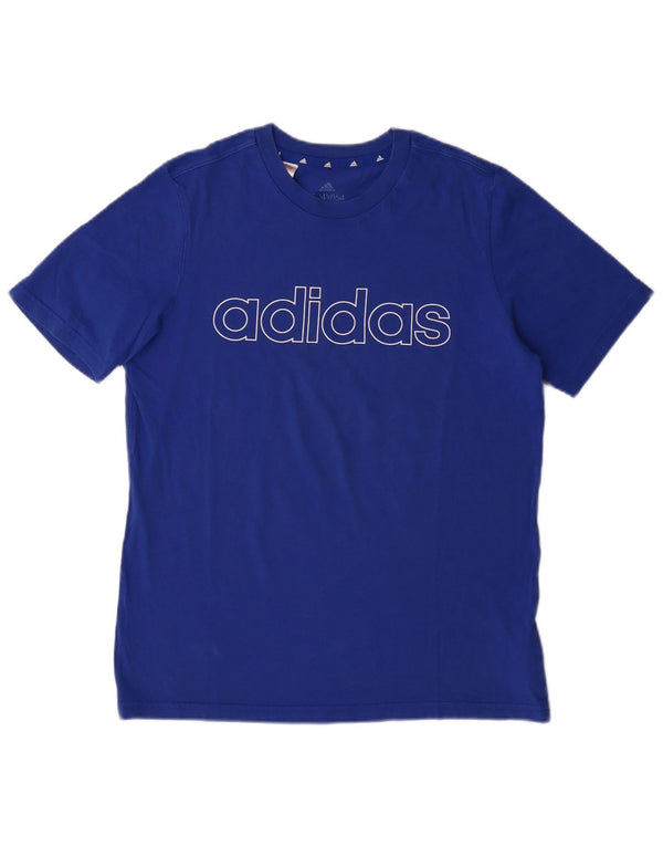 Camiseta Adidas Menino Graphic 13-14 Anos Azul Algodão
