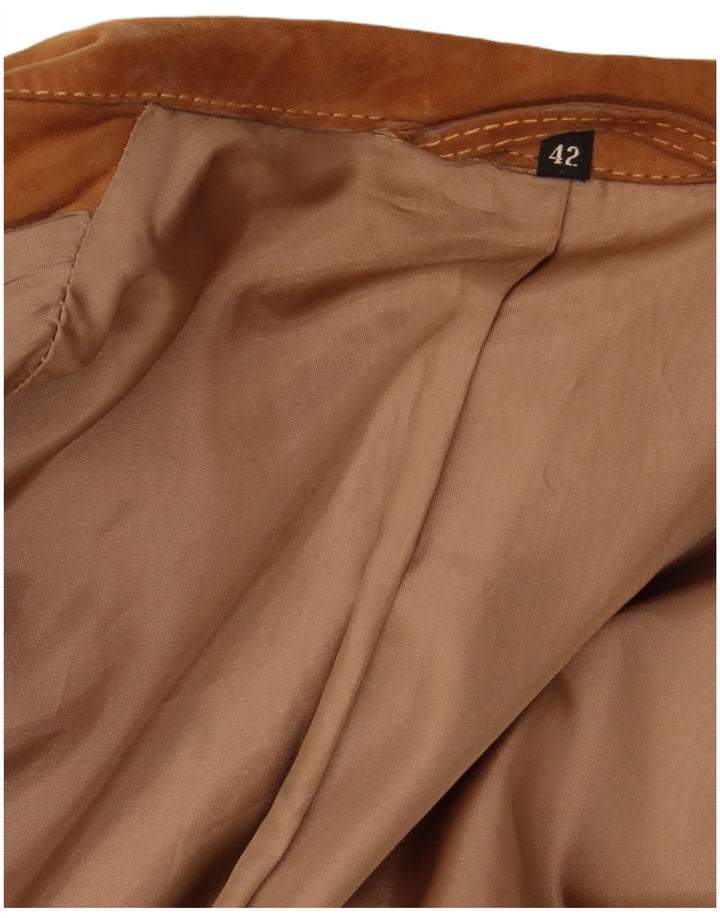 Jaqueta blazer feminina VINTAGE de camurça com 3 botões IT 42 marrom médio