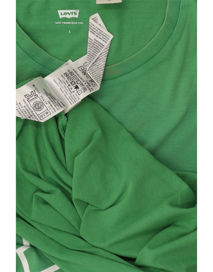Camiseta gráfica masculina Levi's Top grande de algodão verde