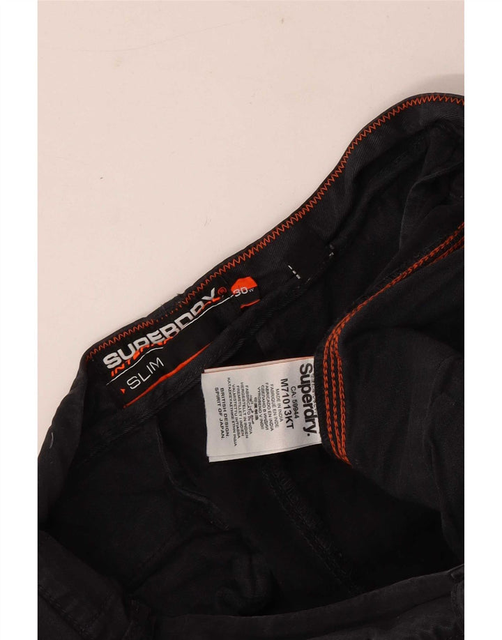 Superdry Mens Slim Fit Chino Shorts W30 Médio Algodão Preto